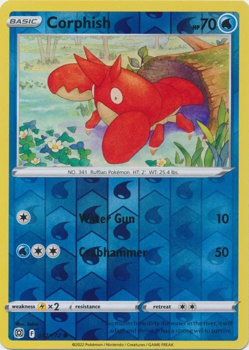 Reverse Holo Corphish 032/172 Brilliant Stars Common Pokemon